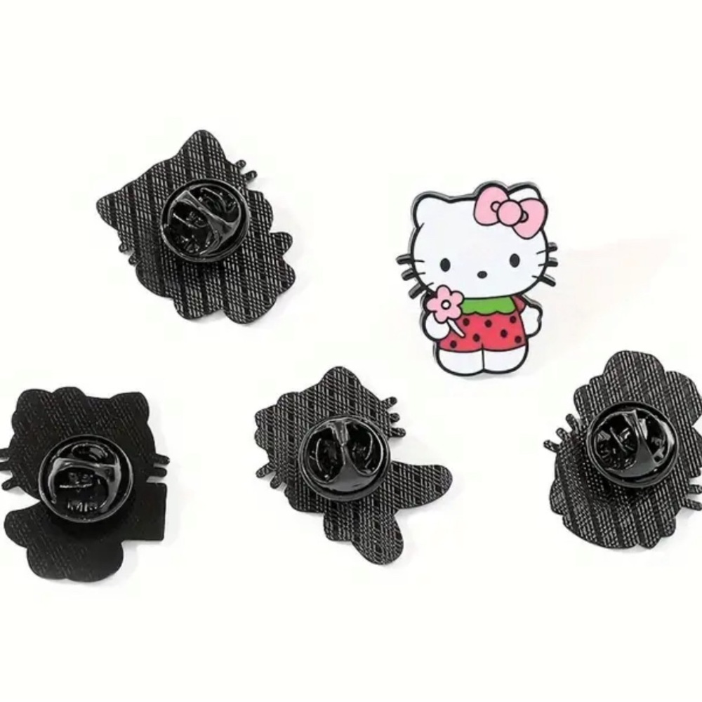 Hello Kitty - set of 5 Hello Kitty enamel pins - measurements in pics - NWT - Picture 3 of 3